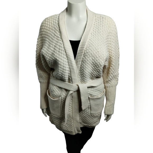 Rag & Bone Women's Size 10‎ Chunky 100% Merino Wool Fisherman Old Money Cardigan